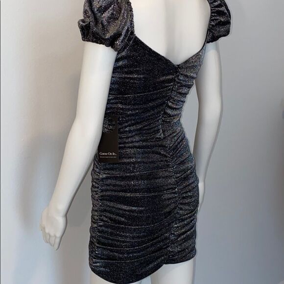 Privacy Please Lyra Mini Dress Metallic Silver - Picture 7 of 15